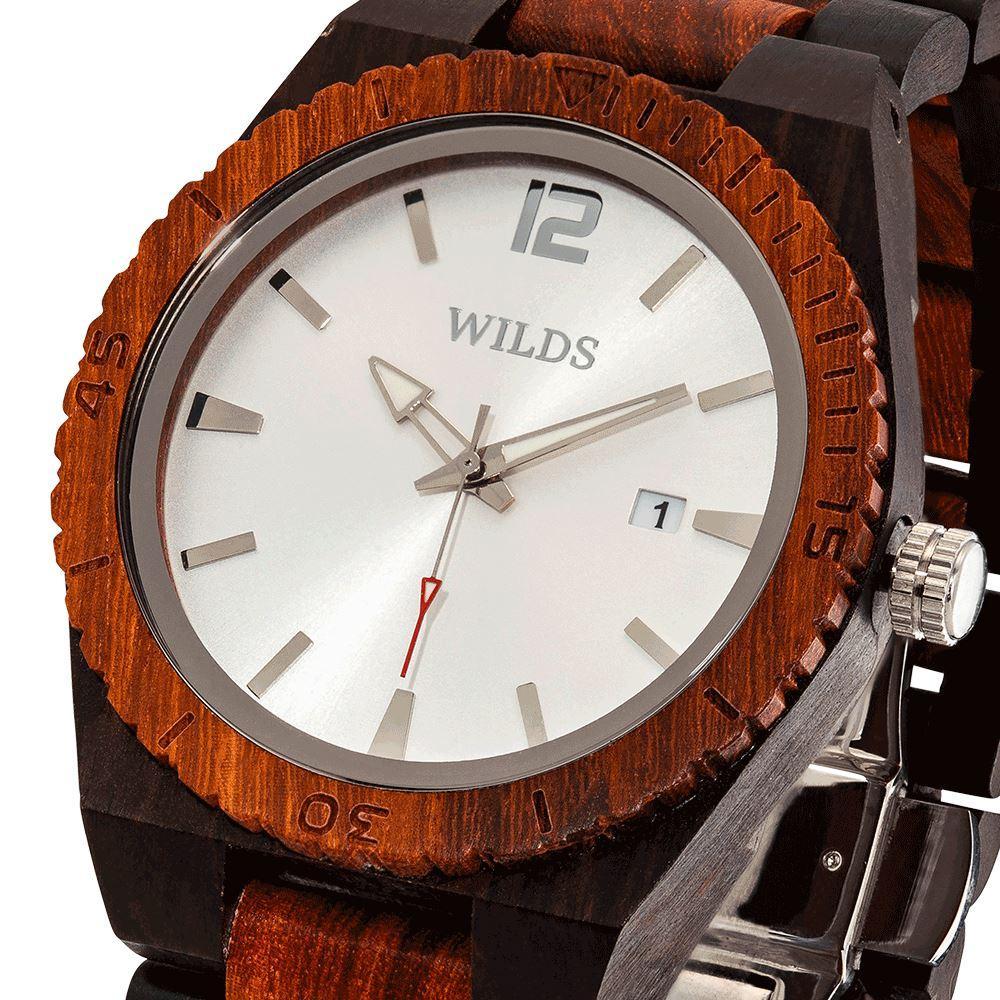 Men's Custom Engraved Ebony & Rose Wooden Watch