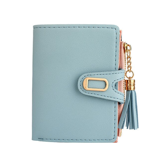 Simple Solid Color Tassel Wallet