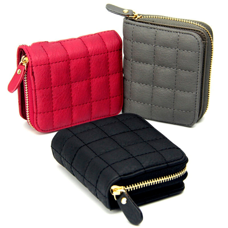 Quilted Compact Leather Wallet