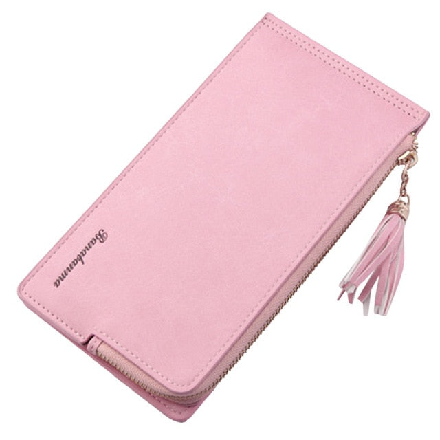 Retro Vintage Leather Long Wallet with Tassel