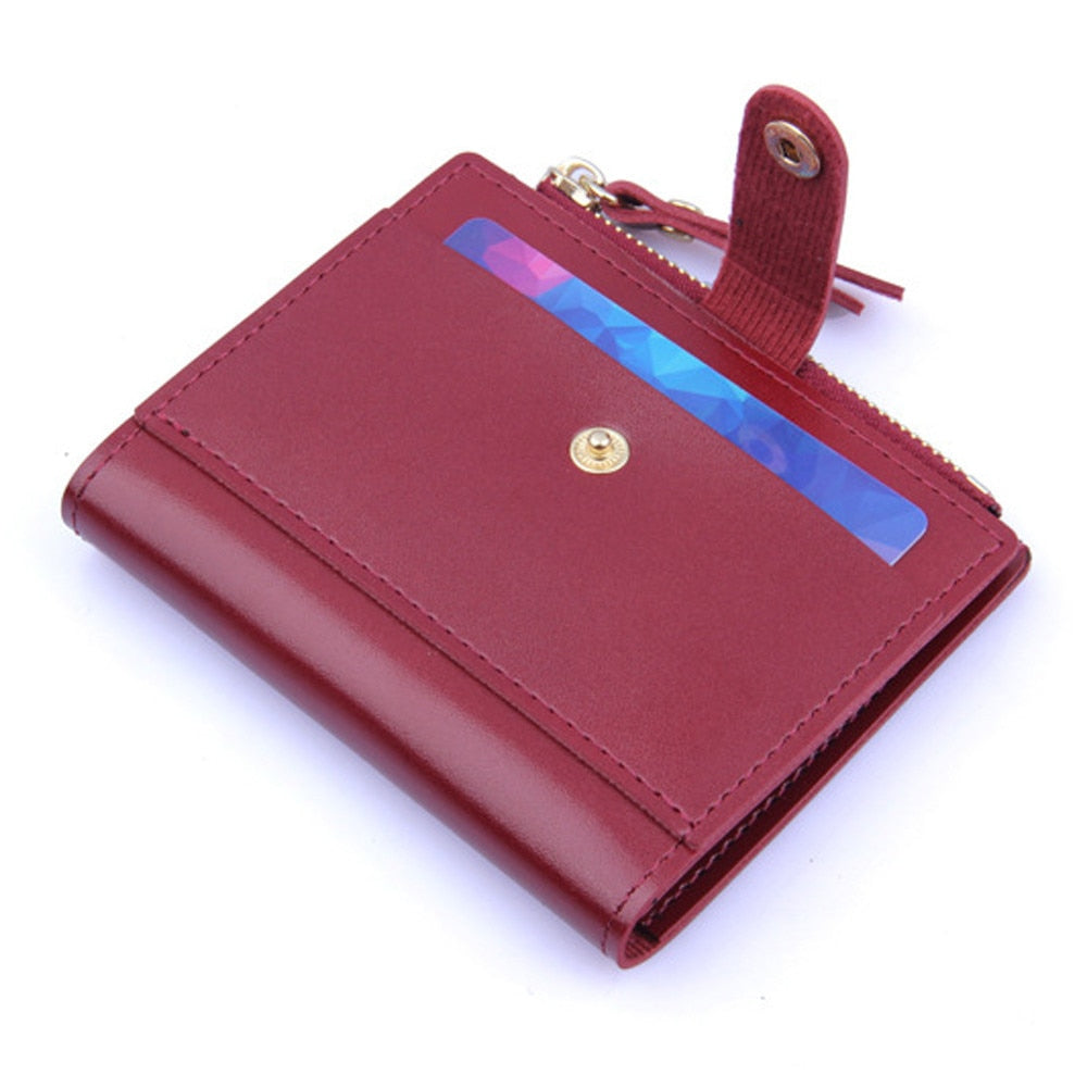 Small Leather Zippered Card Wallet