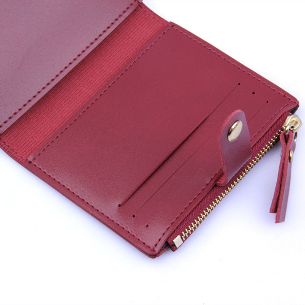 Small Leather Zippered Card Wallet